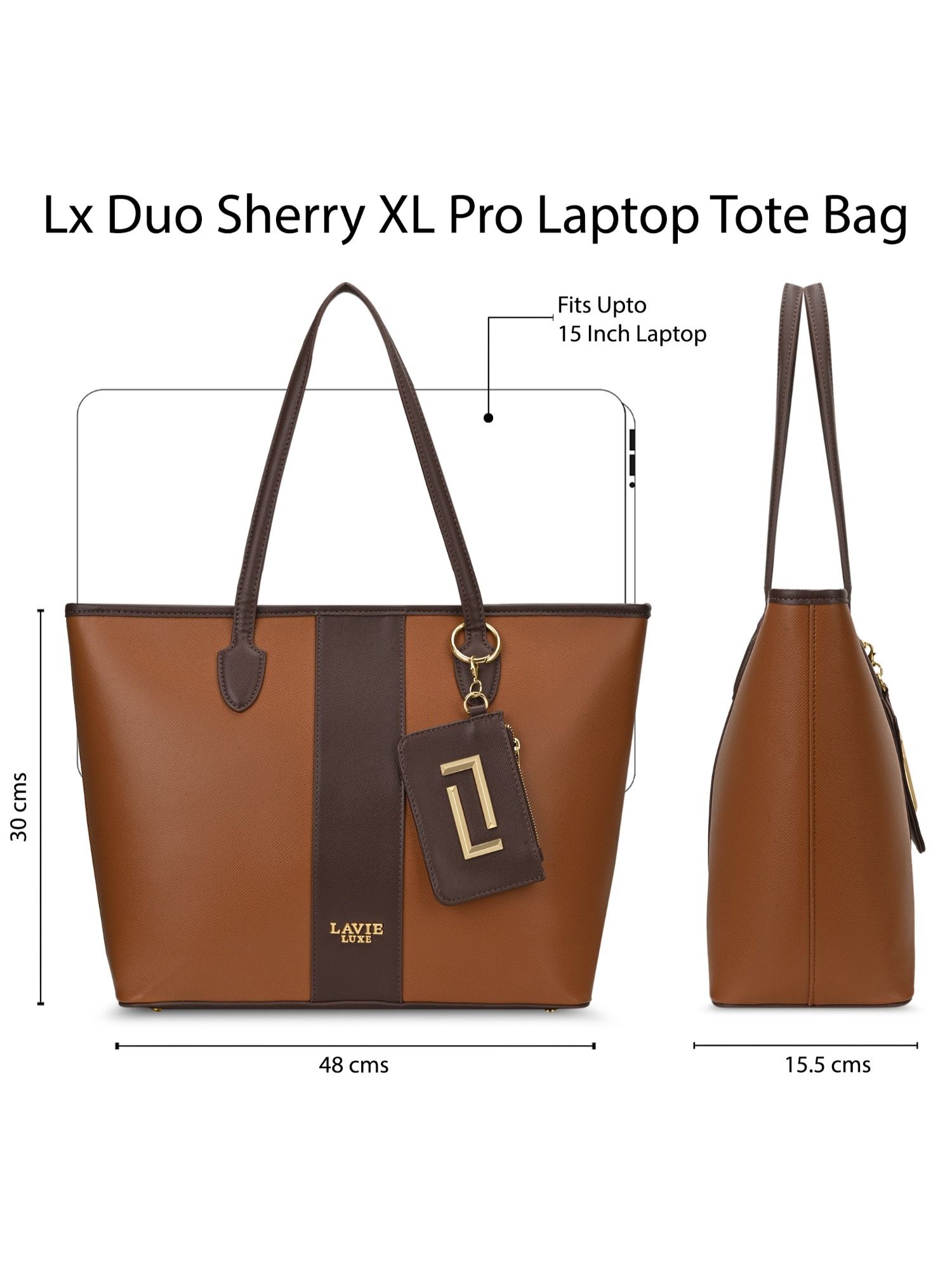 Buy Lavie Luxe Women's Sherry 14 Inch Laptop Tote Handbag (Tan
