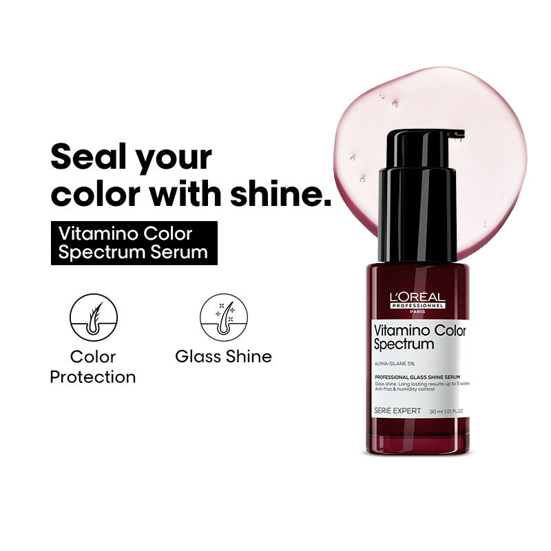 L'Oréal Professionnel Vitamino Color Spectrum Glass Shine Serum for Colored hair, Anti-frizz
