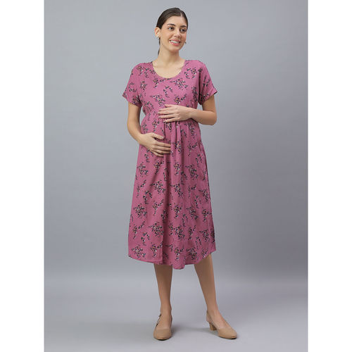 knee length dresses for ladies Cotton Maternity and Feeding Night Gown â‚¬€œ The Kaftan Company main image 0