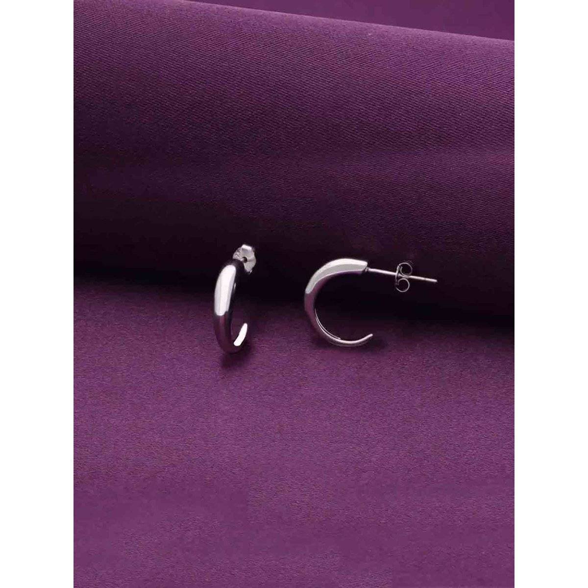 Kai Jewel Sterling Simplicity Silver Hoops Earrings - Silver