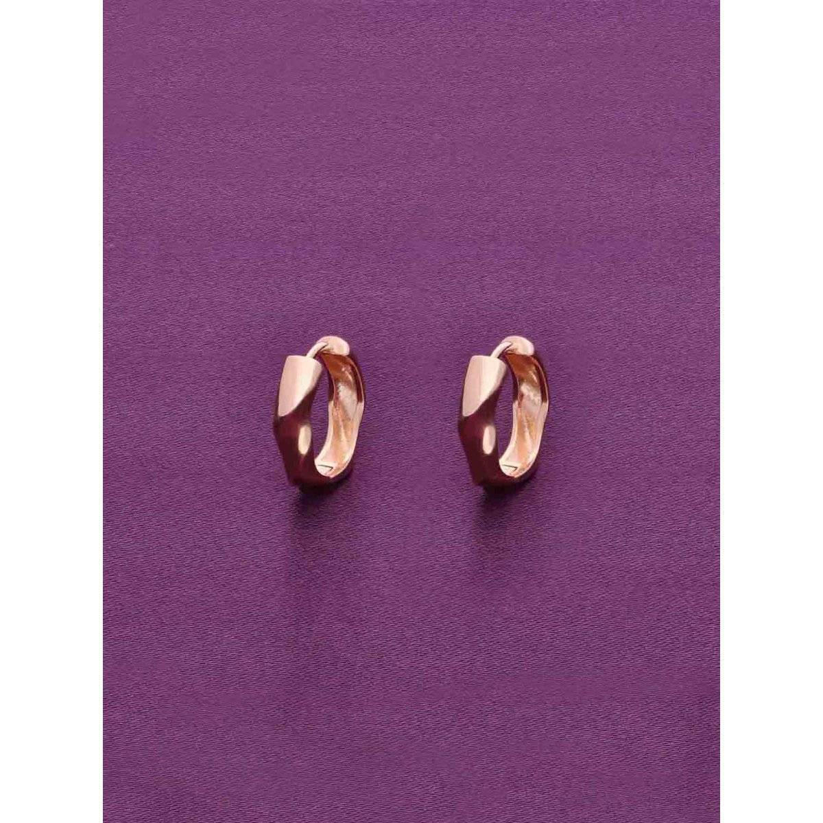 Kai Jewel Charming Curves Knotted Silver Hoops Earrings - Rose Gold