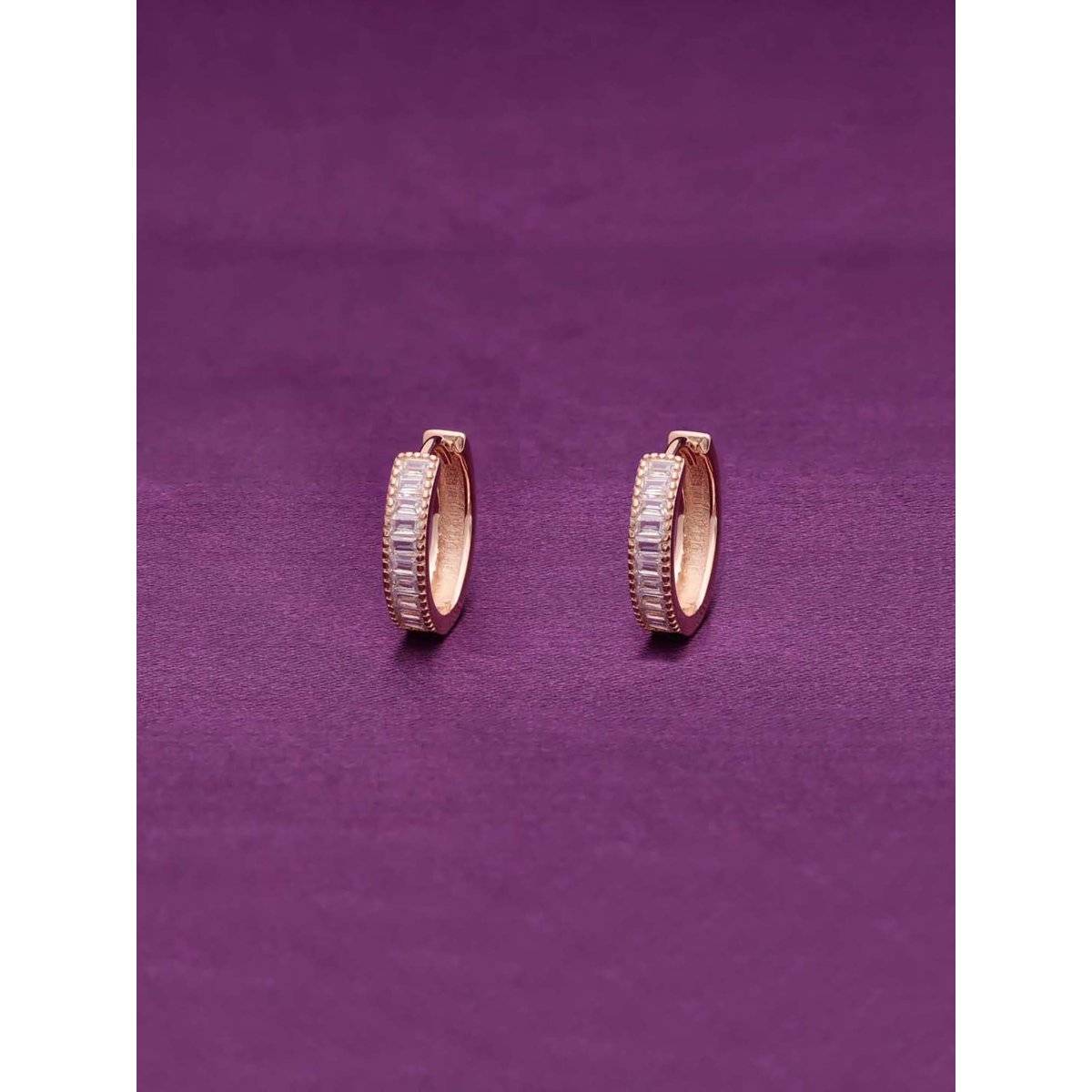 Kai Jewel Argent Array Silver Hoop Earrings - Rose Gold