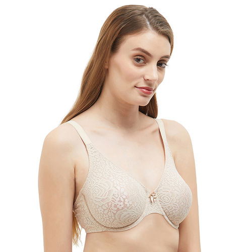 Buy Wacoal Halo Lace Non-Padded Wired 3/4Th Cup Lace Everyday Comfort Bra -  Beige (36C) Online