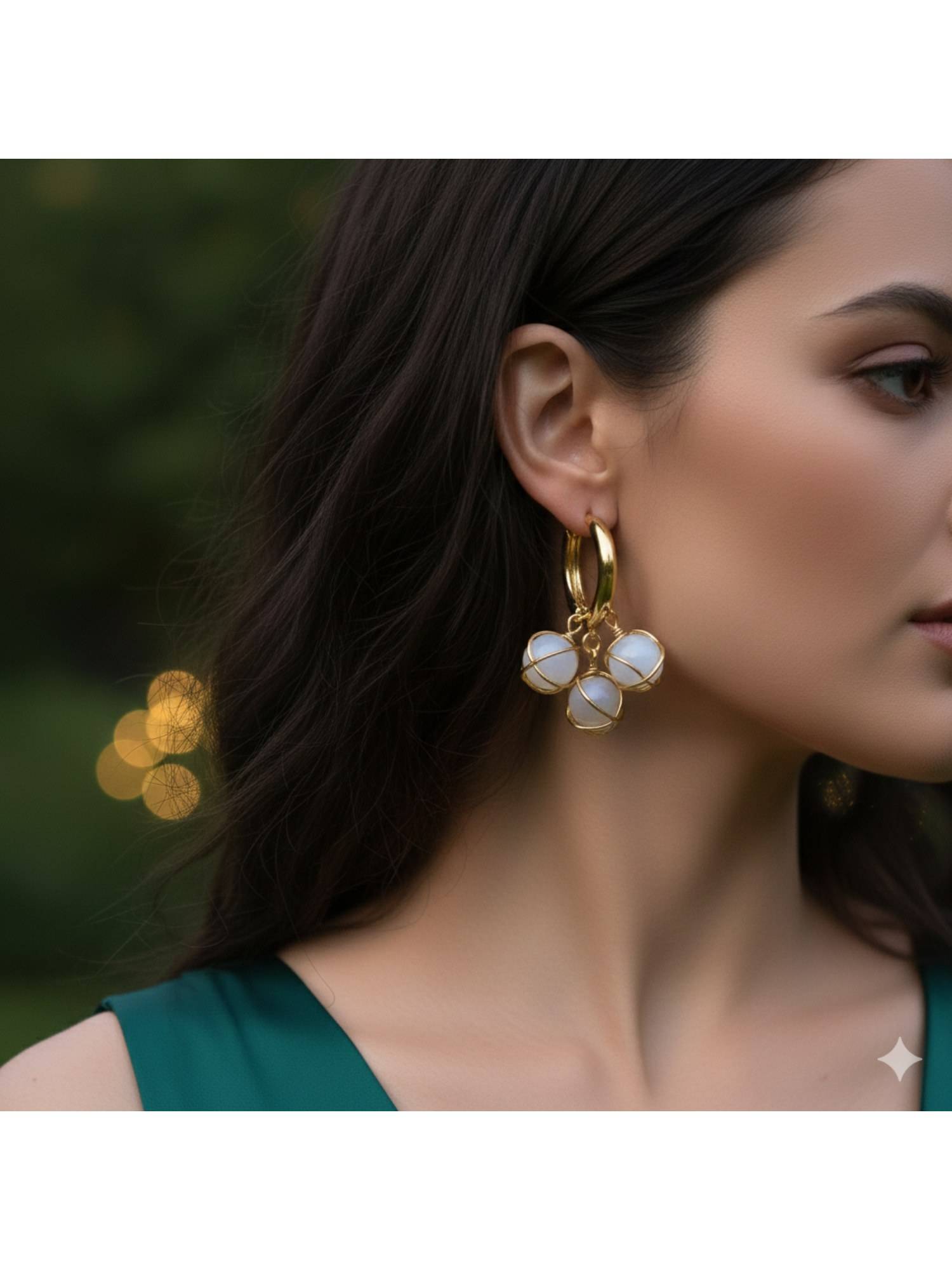 Jazz and Sizzle Trendy Gen-Z Gold Plated Stainless Steel Black Floral Earrings