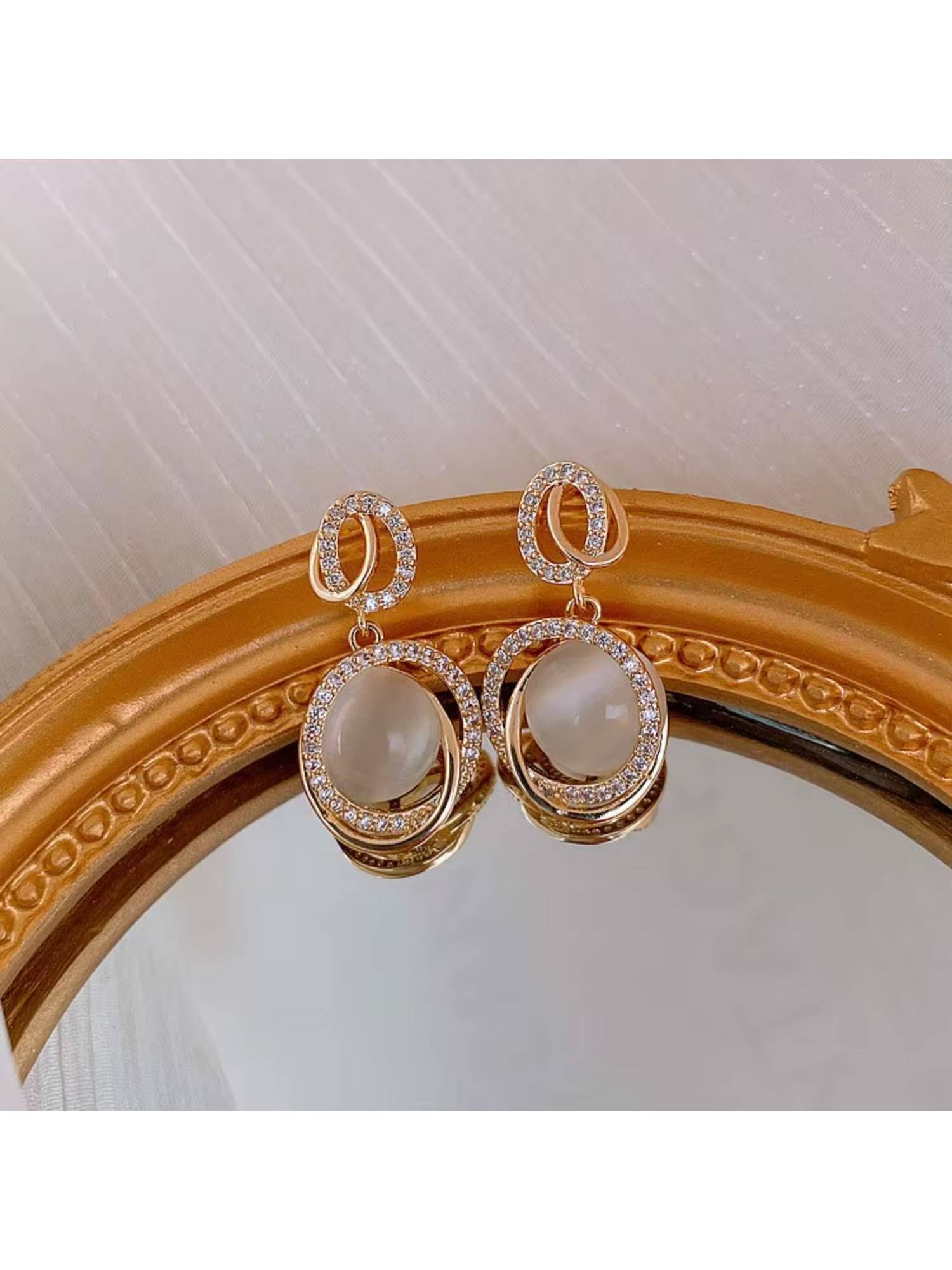 Jazz and Sizzle Trendy Geometric Stud Earrings Gold Plated