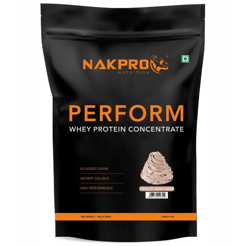 NAKPRO Perform Whey Protein Concentrate Supplement Powder - Cream Chocolate Flavour