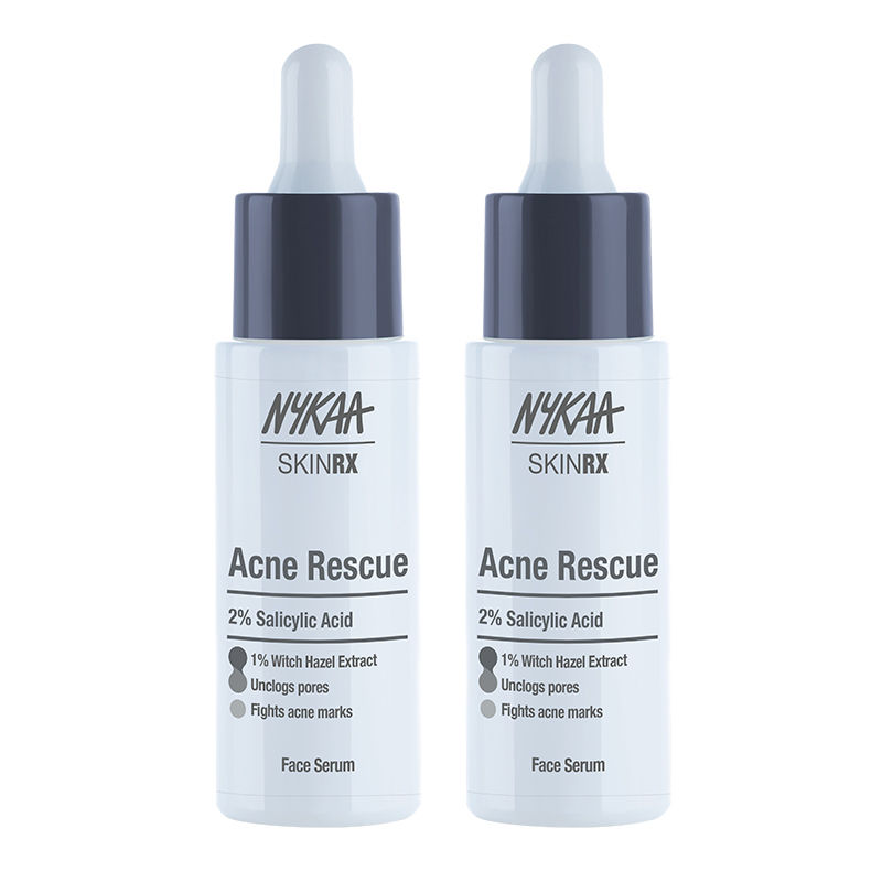 Nykaa SKINRX 2% Salicylic Acid Serum for treating Acne, blackheads & whiteheads - Pack of 2