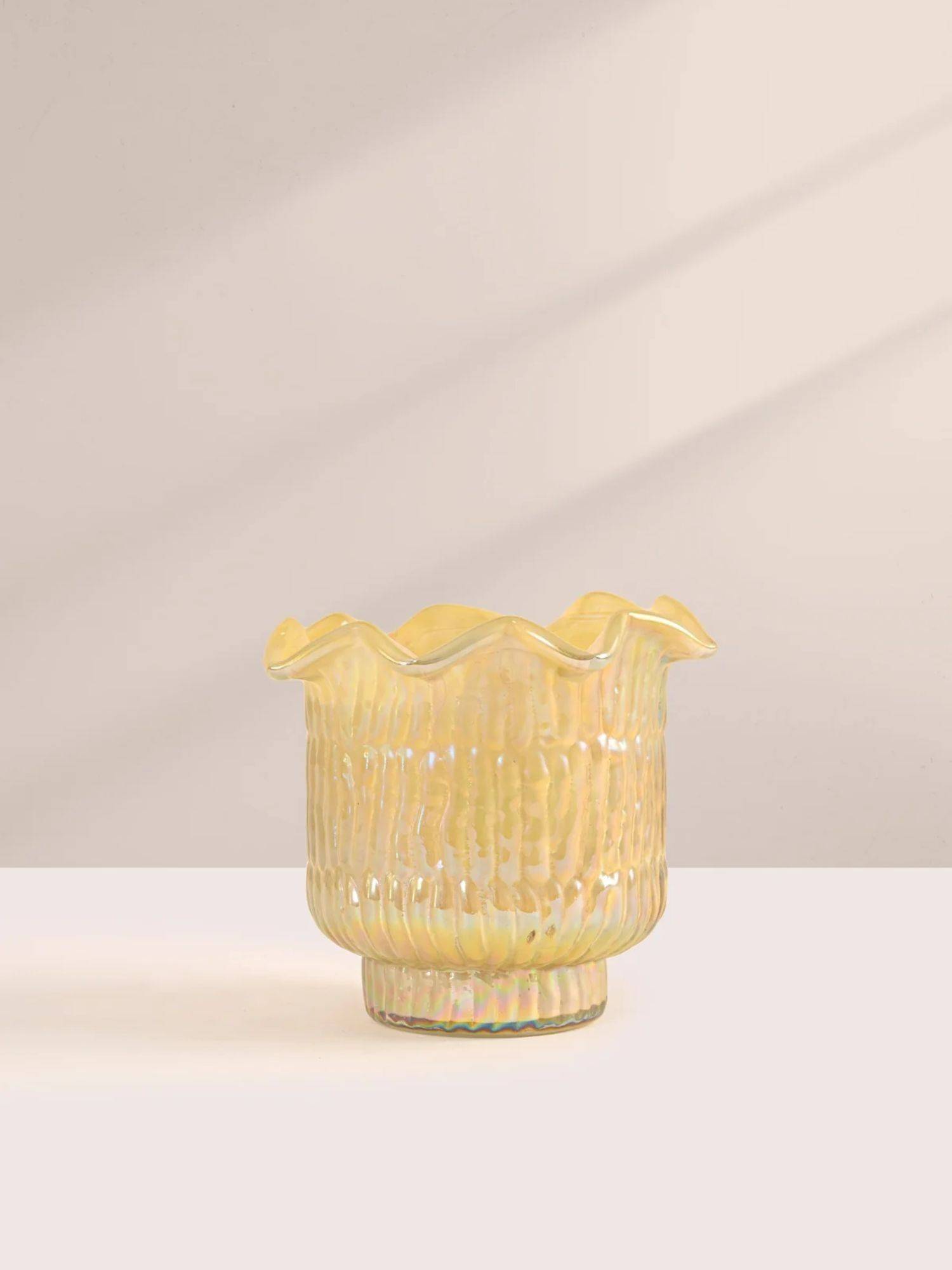 DOFT Flower Cut Venetian Bergamot Votive Candle (Yellow)