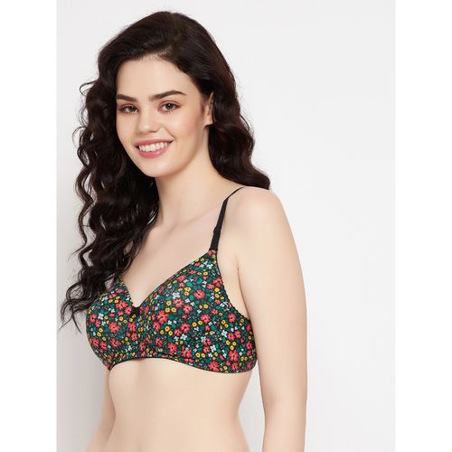 Buy Clovia Polyamide Printed Padded Full Cup Wire Free T-shirt Bra - Multi  Color Online