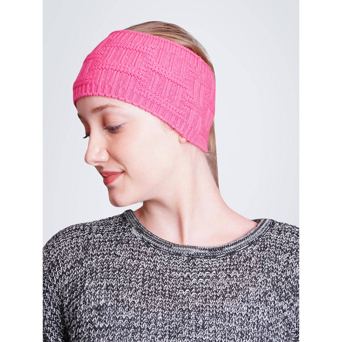 Bharatasya Check Knitted Warm Woolen Solid Trendy Headband