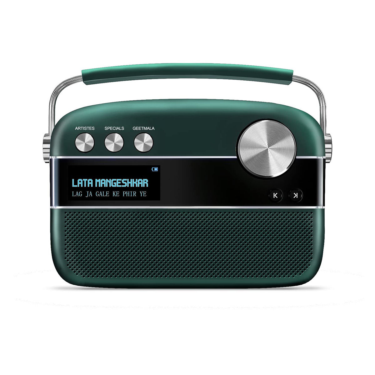Saregama Carvaan Premium- Music Player with 5000 Preloaded Songs Bluetooth/FM/AUX (Emerald Green)