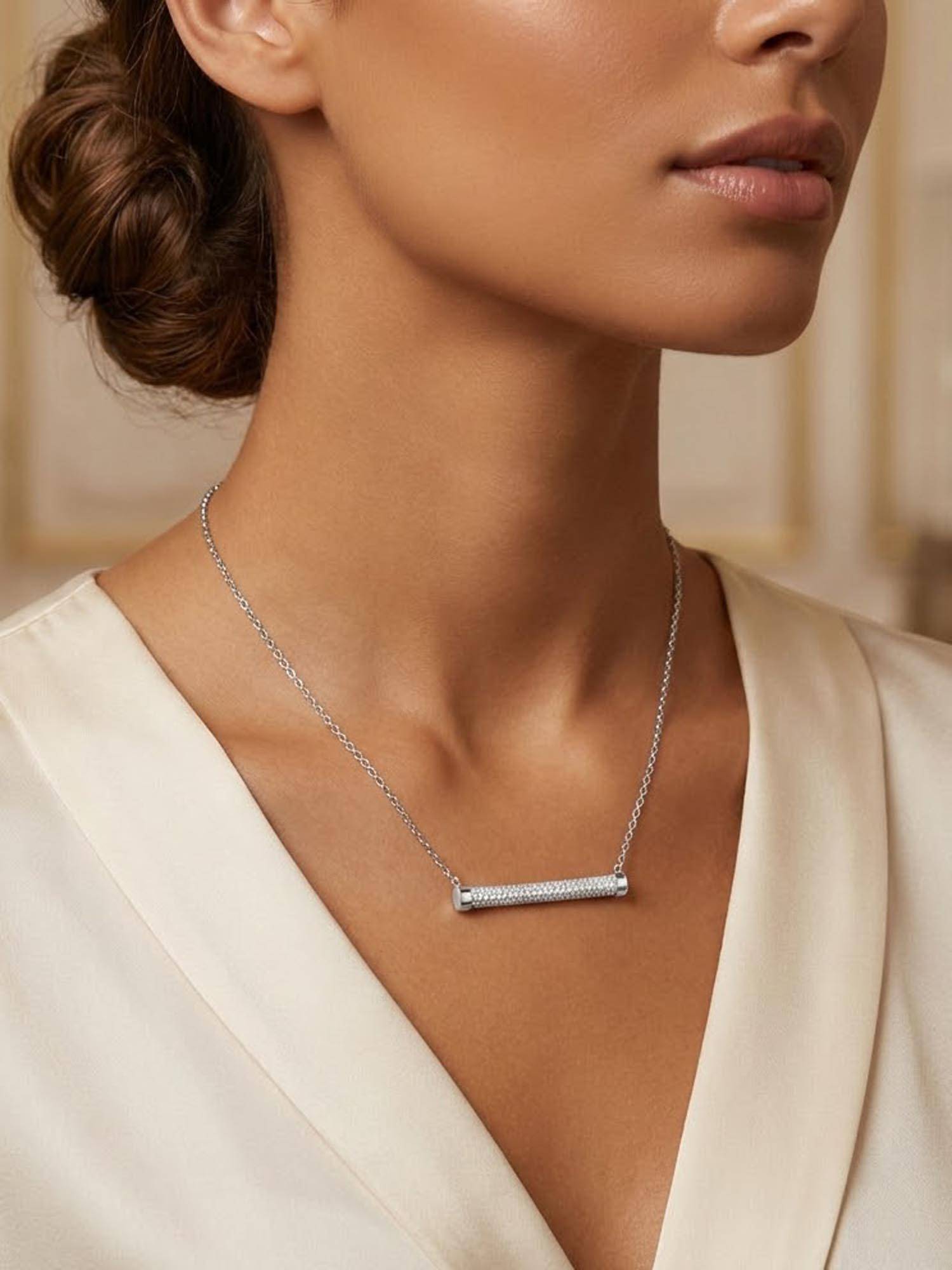 925 SILLER Aura Tube Necklace