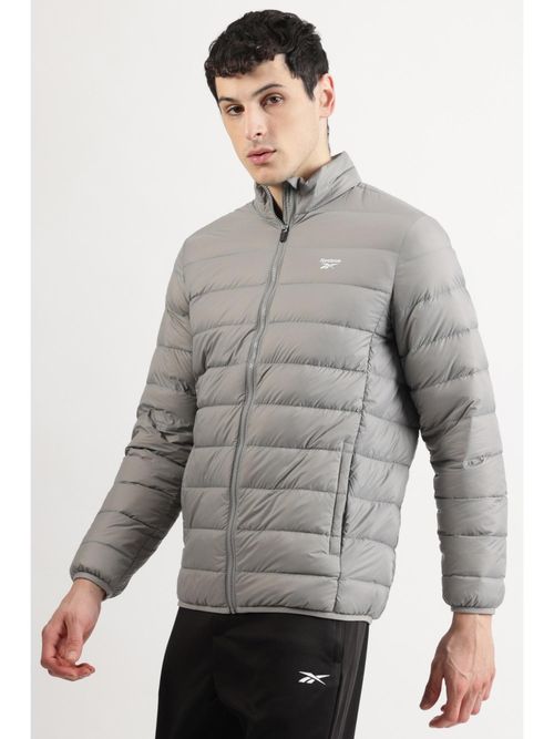 Buy Reebok Men Solid Jackets Grey Online
