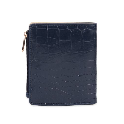 Navy Embossed Trifold Wallet