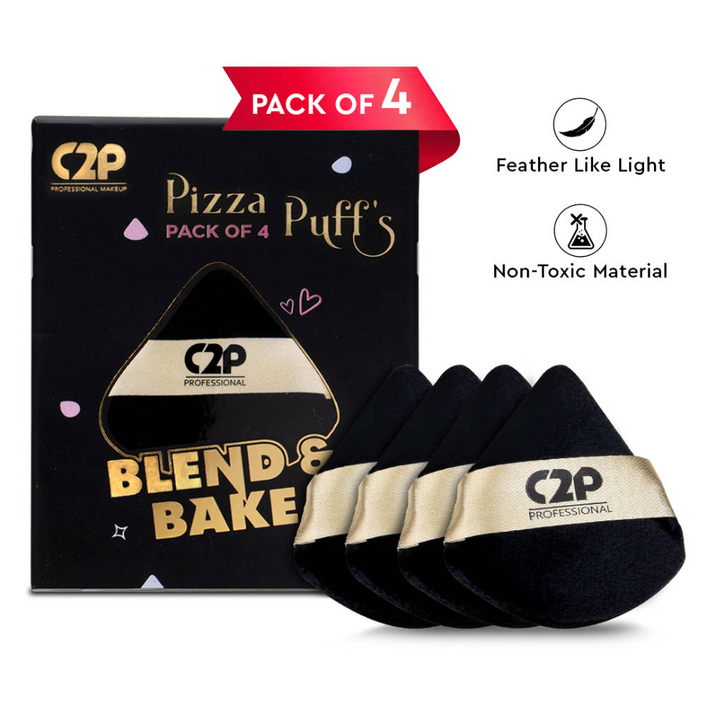 C2P Pro Ultra Soft Pizza Puff For Smooth Crease-Free Finish - Pack of 4