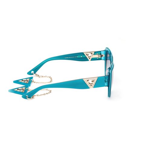 Guess Women UV Protected Full Rim Blue Lens Square Sunglasses (55)