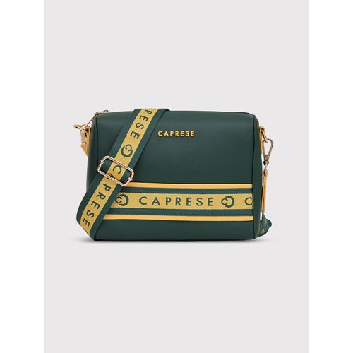Buy Caprese Womens Trinity Medium Dark Green Solid Sling Bag Online