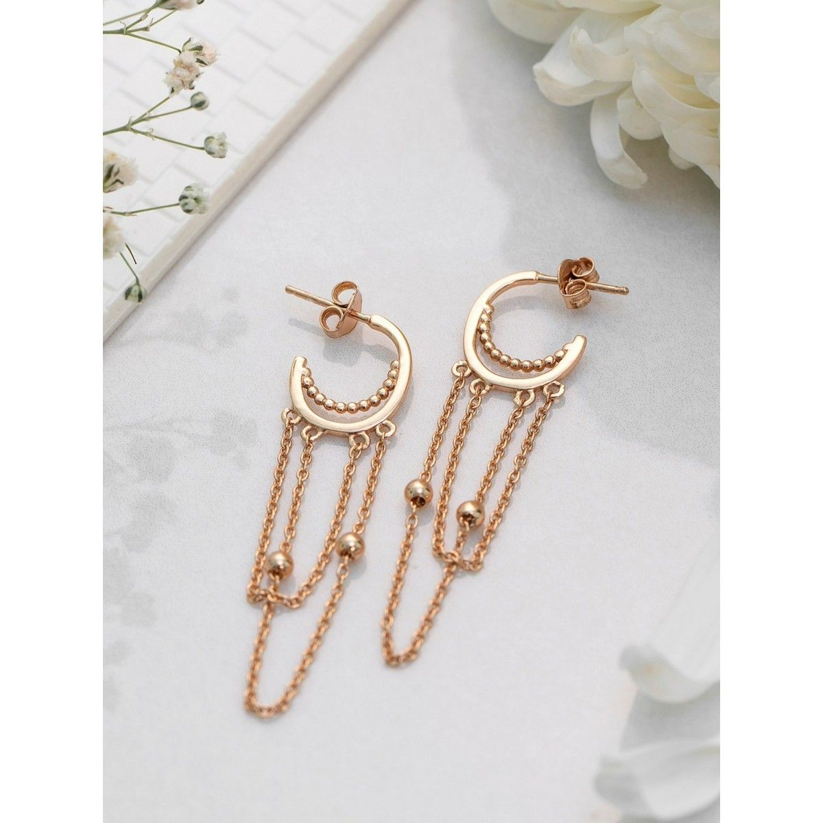 Buy Rose Gold Heart  Sterling Silver Drop Lever Back Earrings Online in  India  Etsy