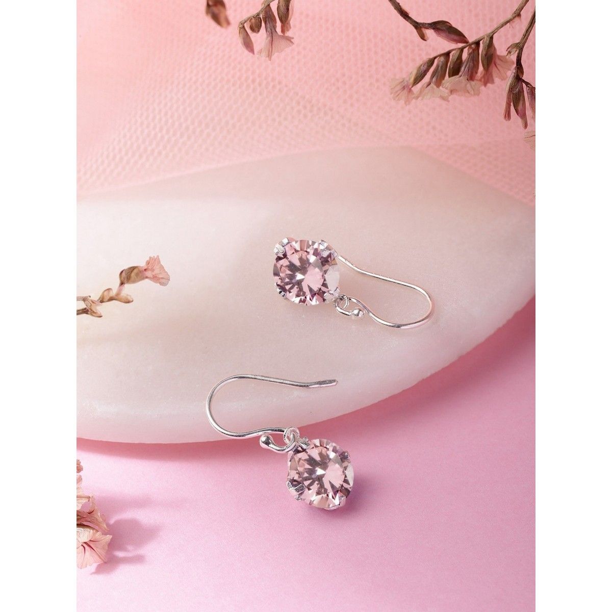 Buy Pink Stone American Diamond Dangle Earrings onlineKARAGIRI  FESTIVE  SALE  Karagiri Global