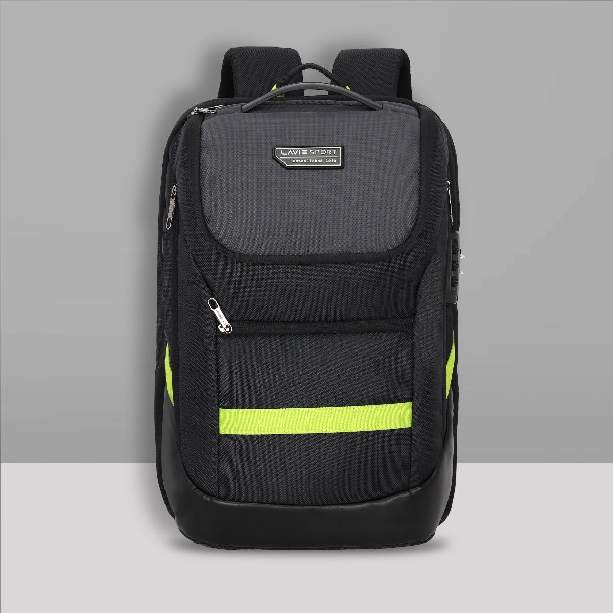 Lavie Sport Emperor 32L AntiTheft & Laptop Backpack for Girls and Boys Black Grey (M) Buy