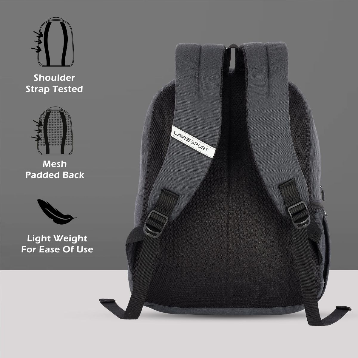 Lavie Sport 18L Crown Unisex Laptop Backpack for Girls and Boys Black (M) Buy Lavie Sport 18L