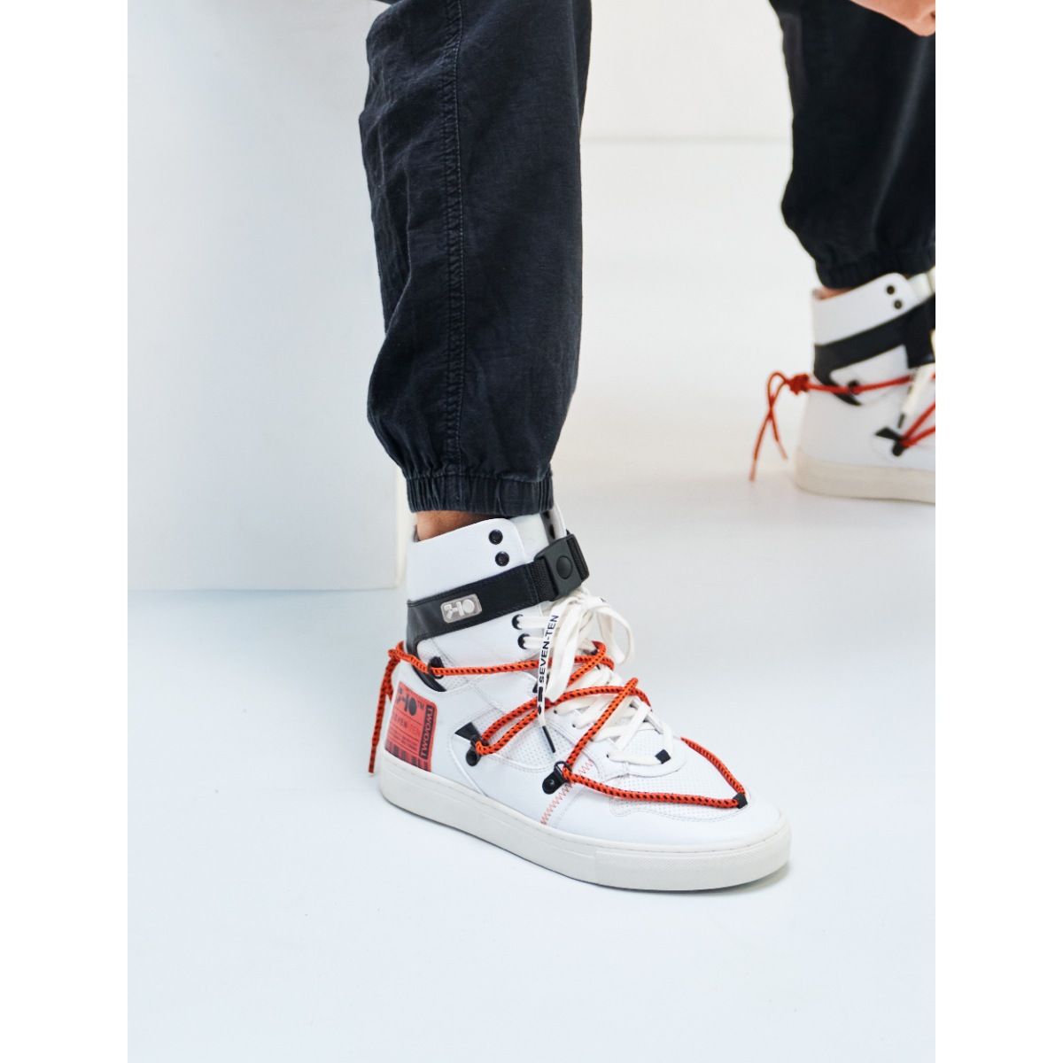 Buy 7-10 209 Graphic High-Top White Solid Sneakers Online