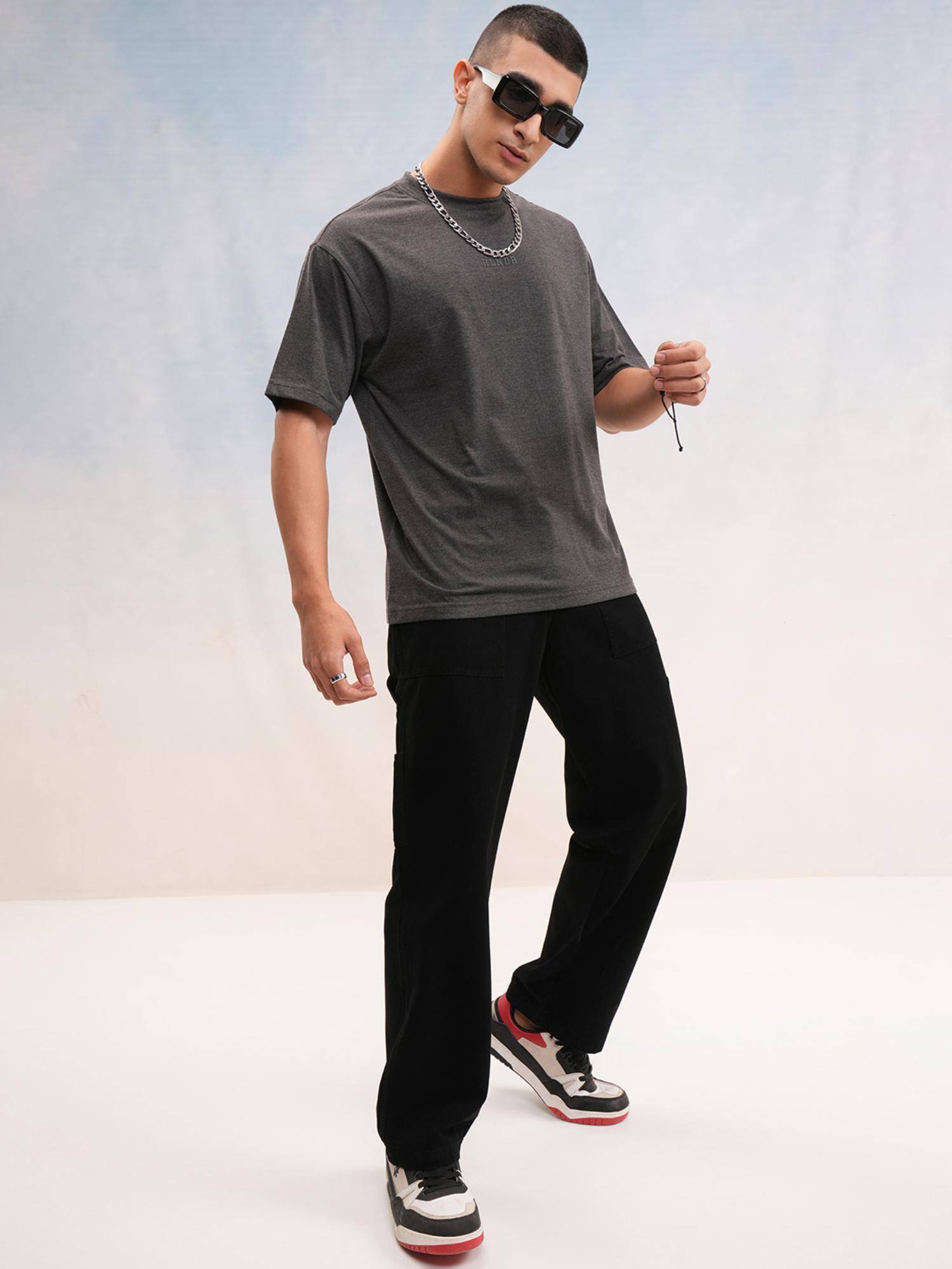 Buy HIGHLANDER Men Crew Neck T-shirt-Grey Online
