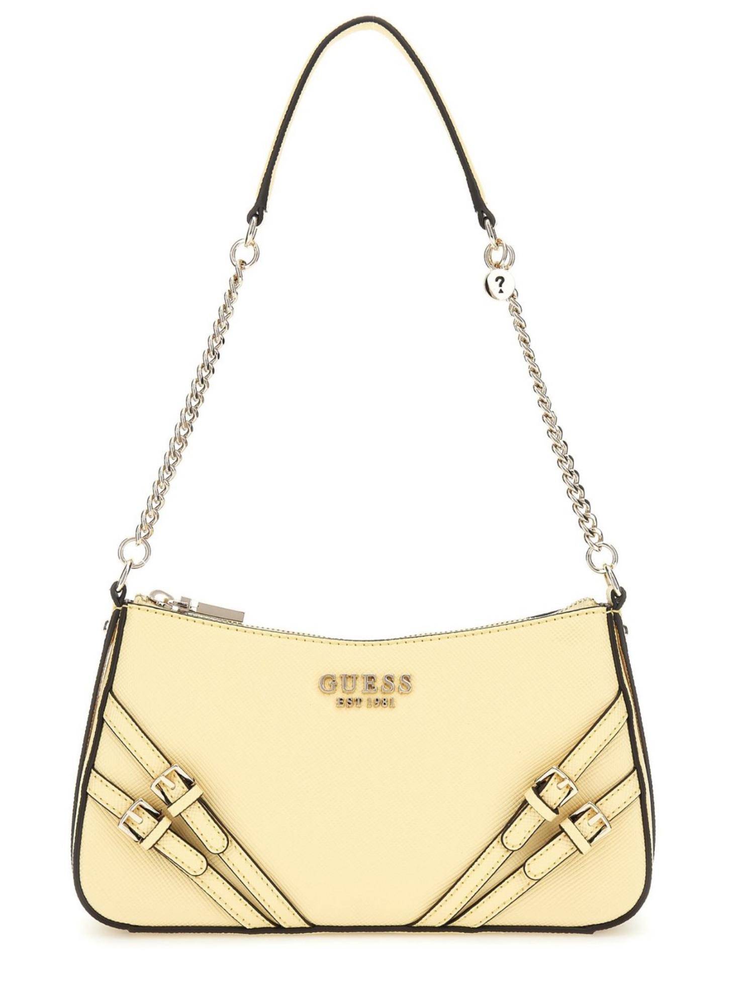 Guess Cornsilk Textured Bramina Top Zip Handbag