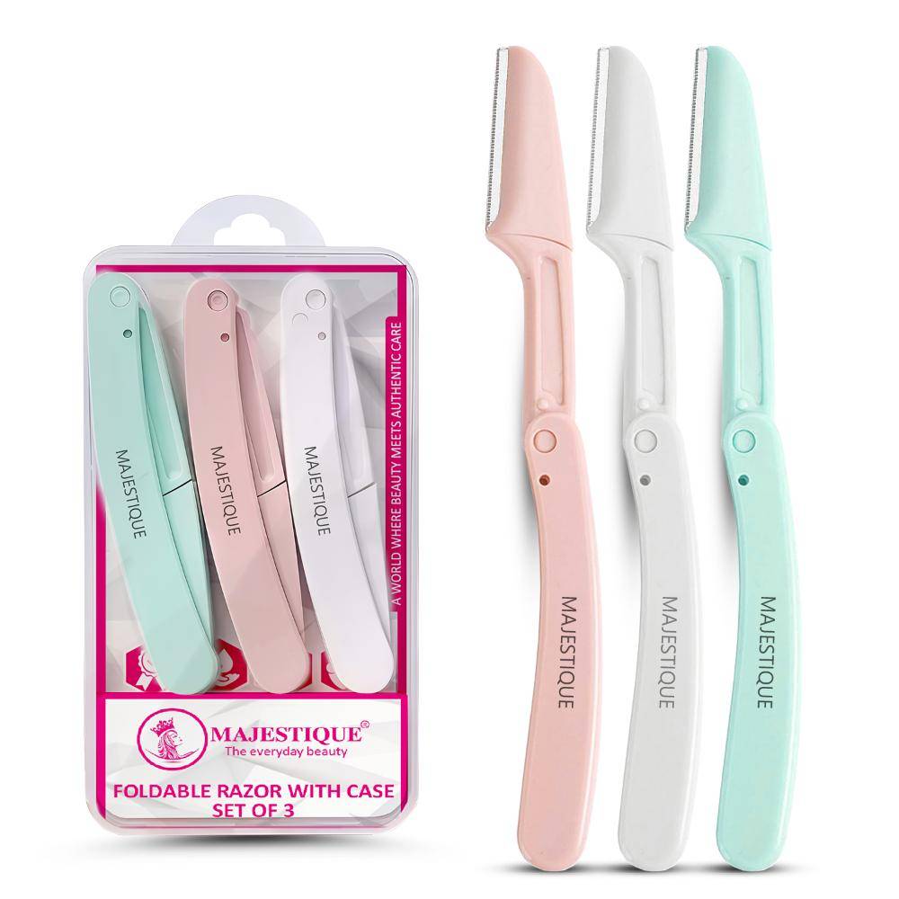 Majestique Foldable Razor With Case, Face Razors For Women