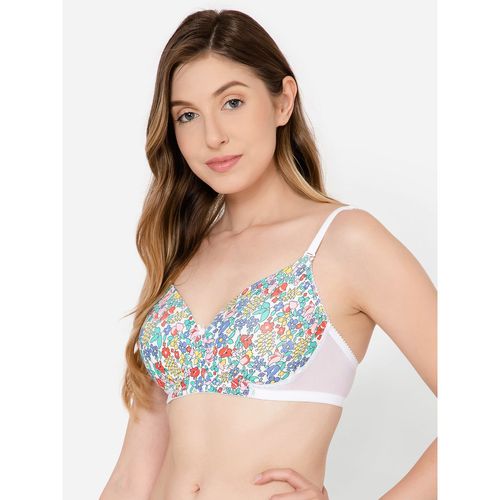 Buy Clovia Polyamide Printed Padded Full Cup Wire Free T-shirt Bra - Multi  Color Online