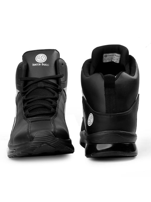 Bacca Bucci Superstar High Top Sneakers Streetwear Shoes Dual Air  Cushion Black