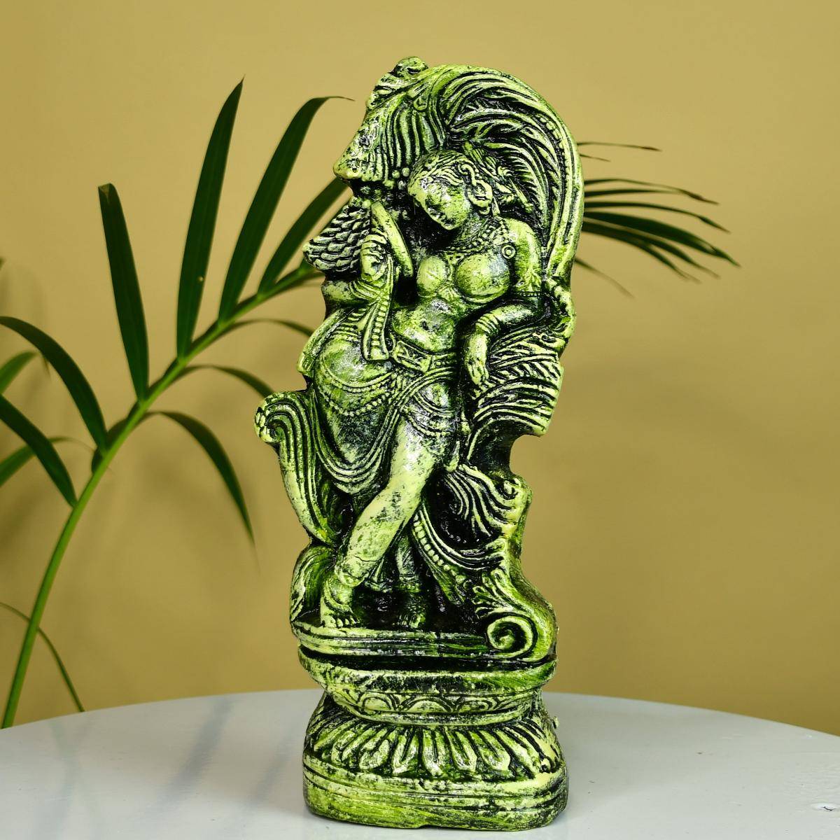 SOWPEACE Green Premium Ancient Finish Terracotta Lady Abstract Art Sculpture