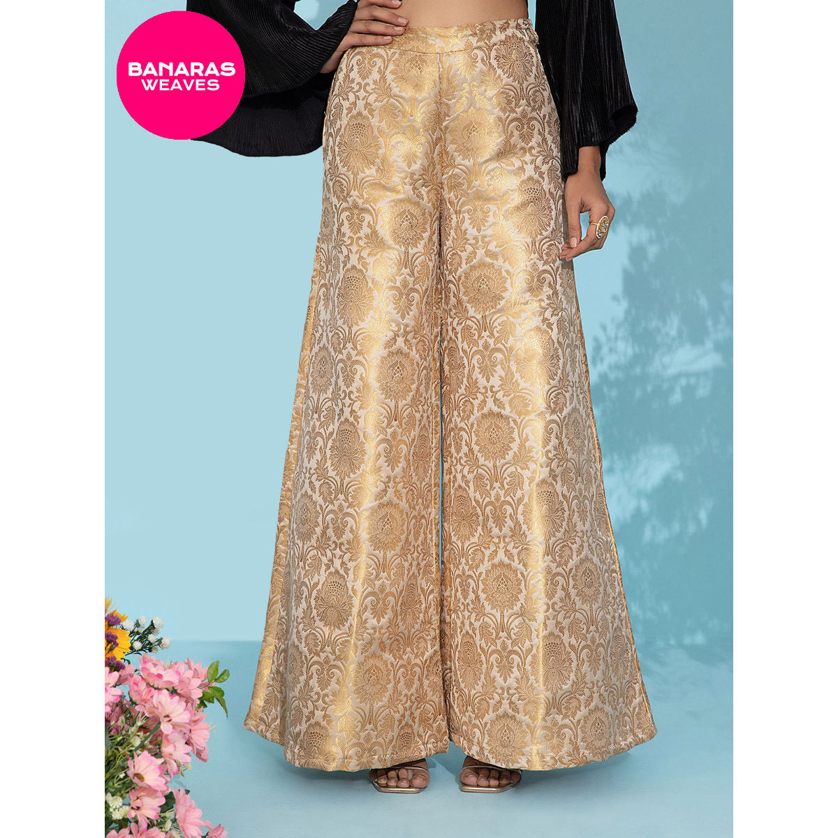 Women's Gold Poly Silk Kurta With Pant And Dupatta - Janasya | Kurta with  pants, Kurta palazzo, Palazzo suit
