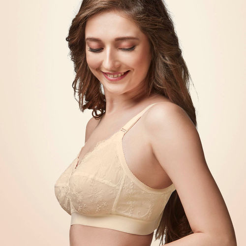 Buy Trylo Cathrina Women Cotton Non-wired Soft Full Cup Bra - Nude