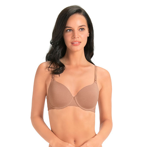 Buy Amante Signature Padded Wired High Coverage Bra - Nude Online