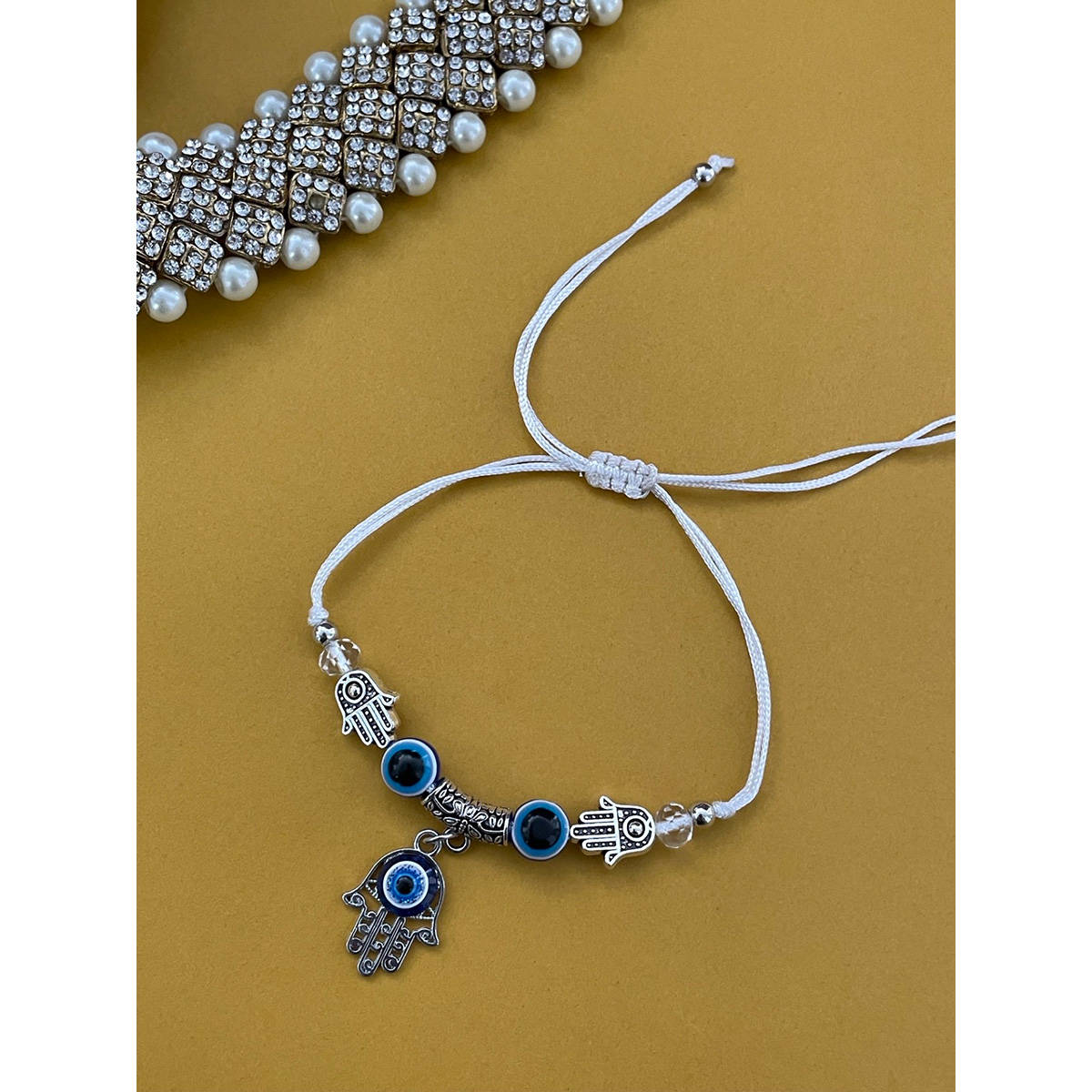 Digital Dress Room Hamsa & Blue Evil Eye Rakhi