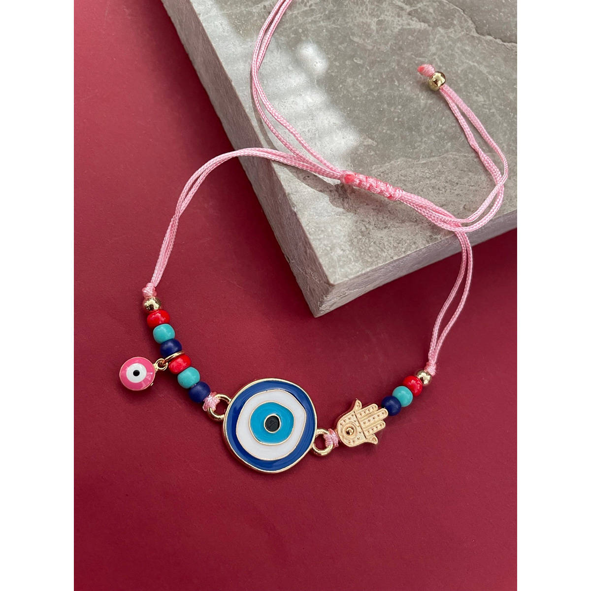Digital Dress Room Multicolor Evil Eye with Hamsa Rakhi