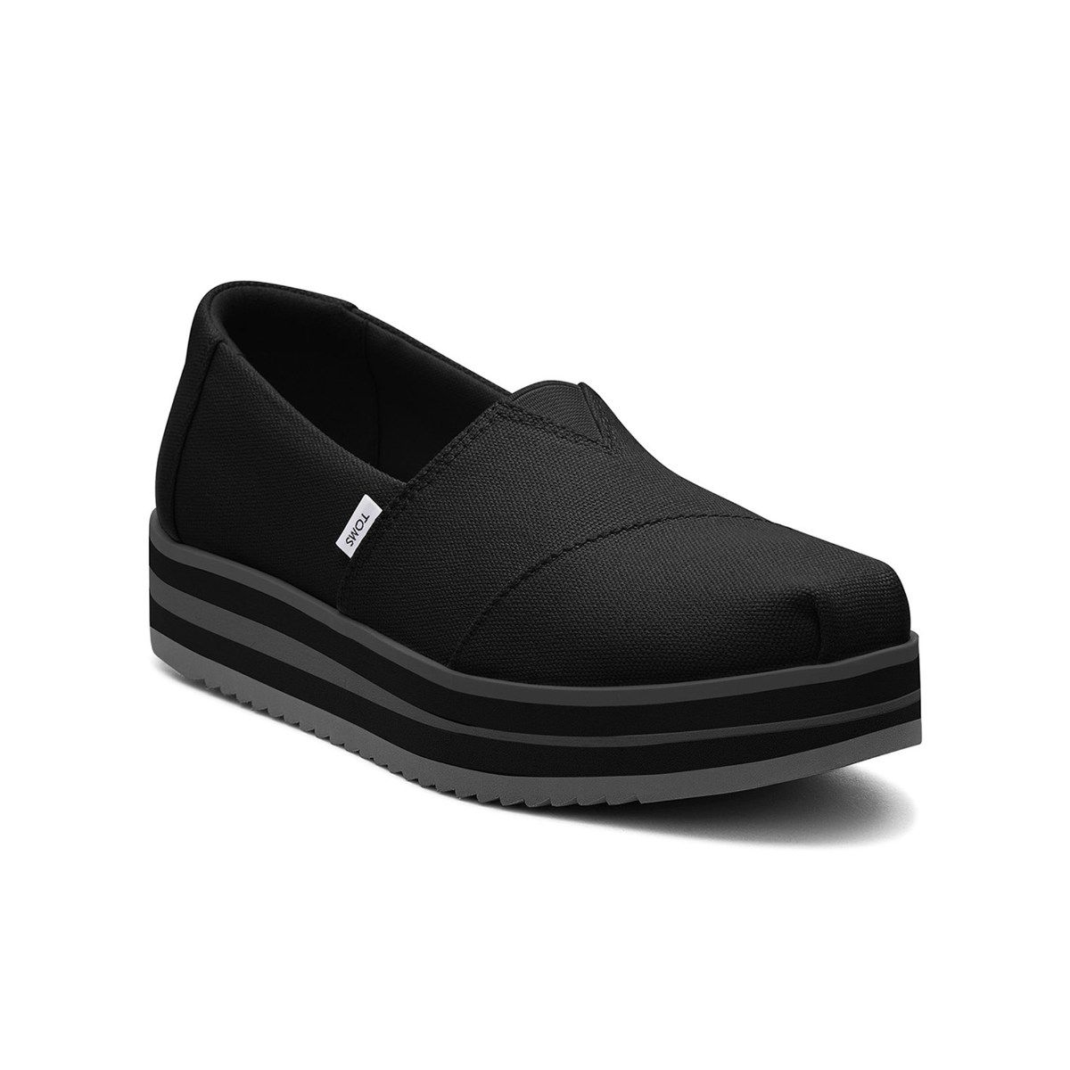 TOMS Canvas Platform Black Shoes: Buy TOMS Canvas Platform Black Shoes ...