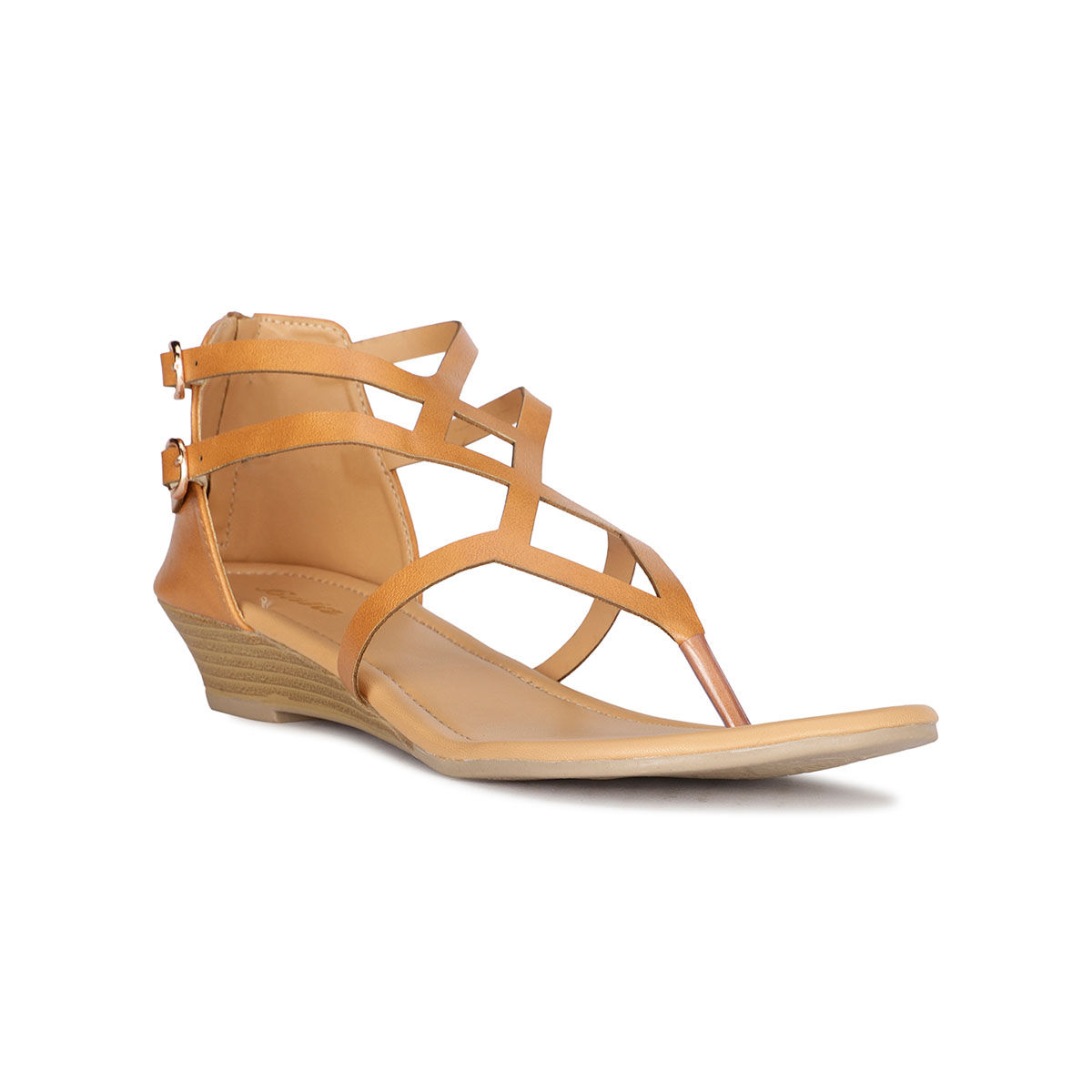 Buy Bata Women Tan Ankle Strap Sandals Online