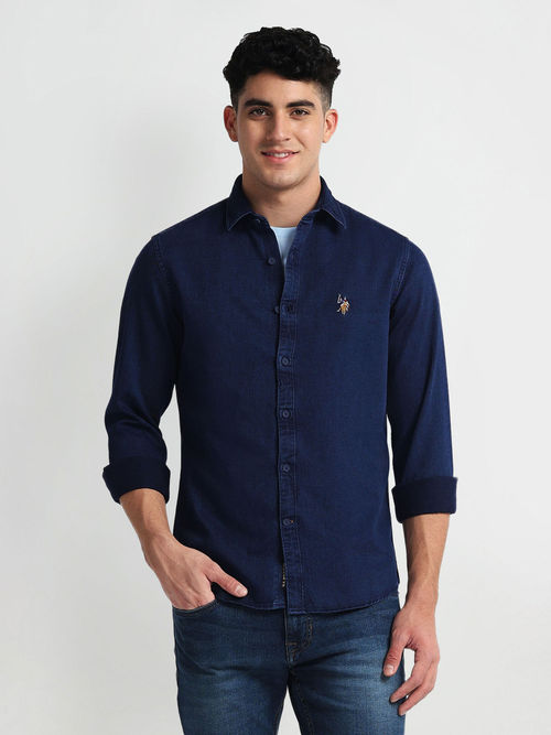 Buy POLO Slim Fit Washed Denim Shirt Online