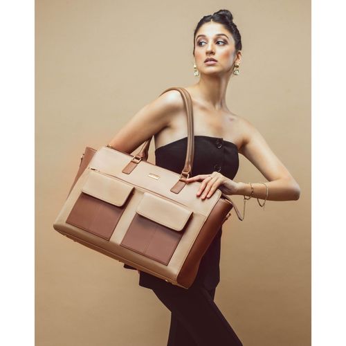 Buy Strokes by Namrata Mehta Cinnamon Cocoa Oversized Tote Bag for 