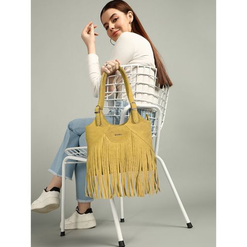 Buy Sassora Premium Suede Leather Women Fringe Shoulder Bag (M) Online