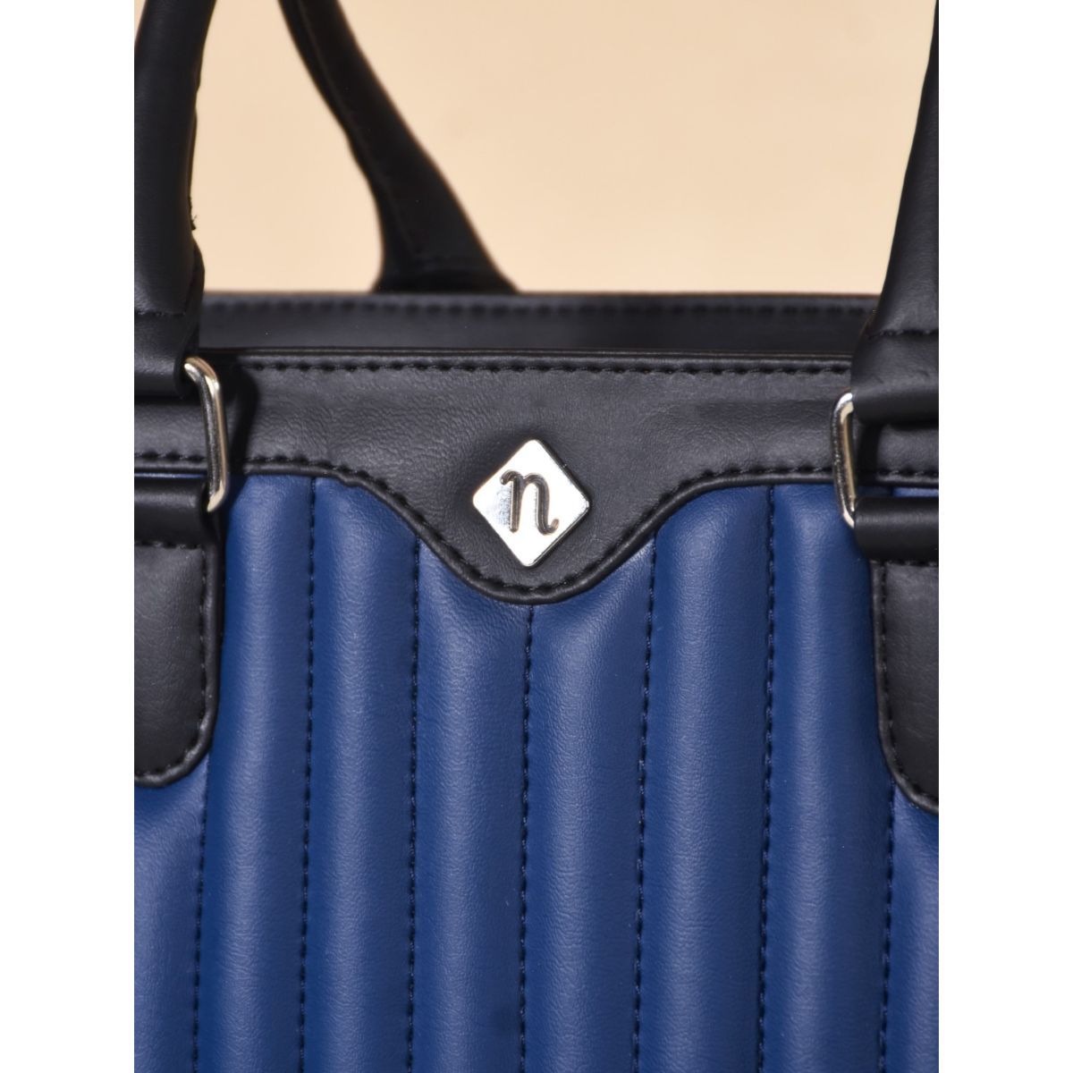 Buy Nestasia Vegan Leather Midnight Blue Book Tote (M) Online