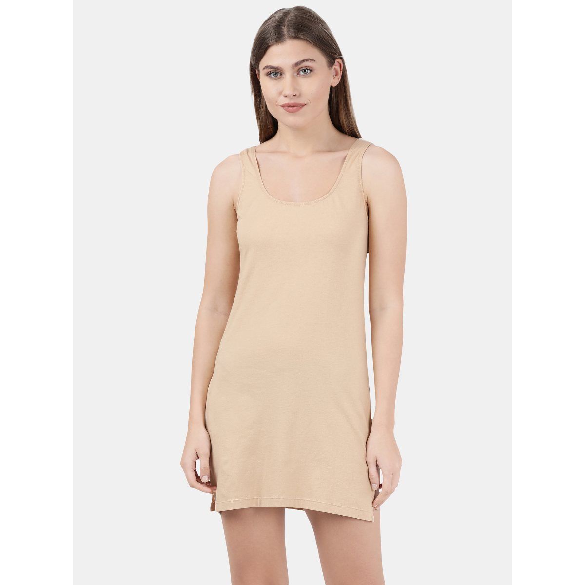 Jockey 1488 Women's Combed Cotton Kurta Slip with Side Slits and Stay