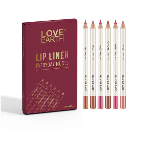 Love Earth Everyday Nudes Lip Liner - Pack Of 6