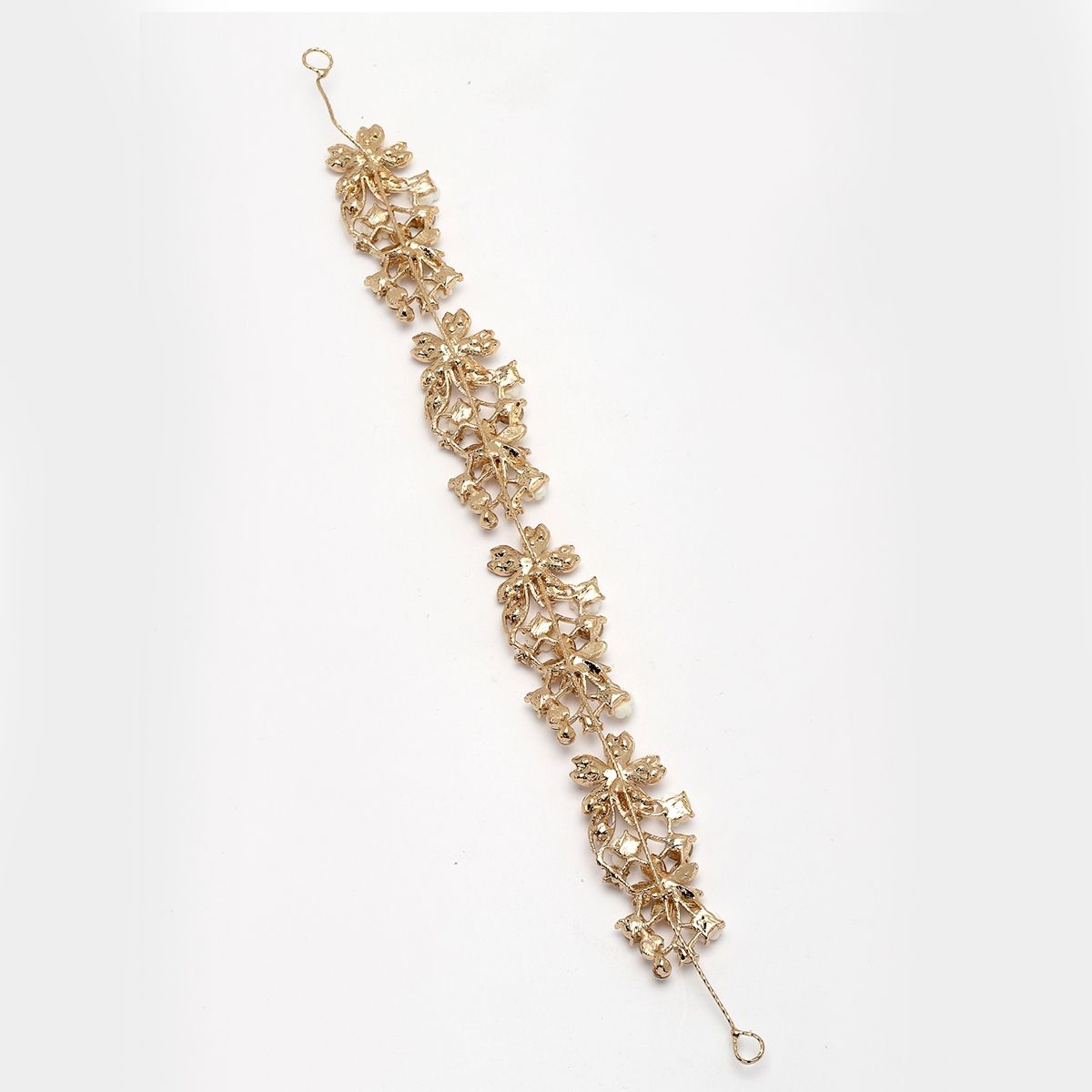 Buy PANASH Women Gold-Plated CZ Stone Floral Shaped Embellished