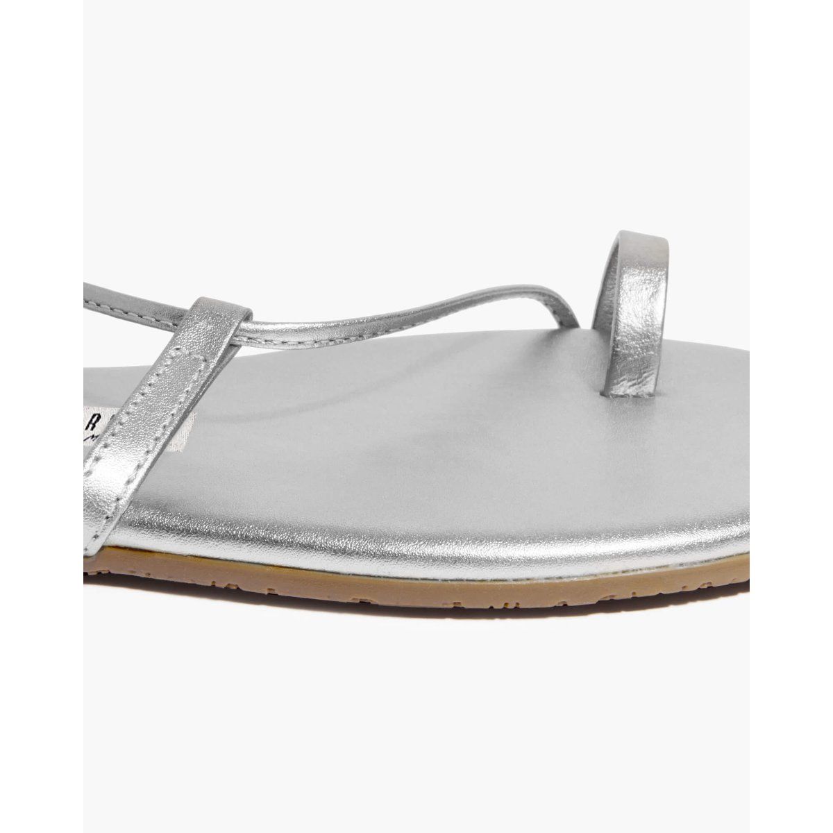 Sadie Silver Flat Genuine Leather Sandal – Arezzo