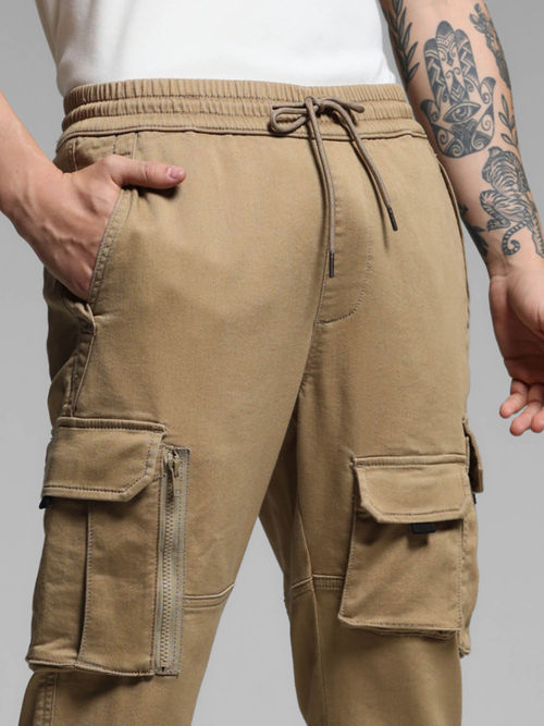 Jack Jones Beige Anti Fit Stretch Cargo Pants