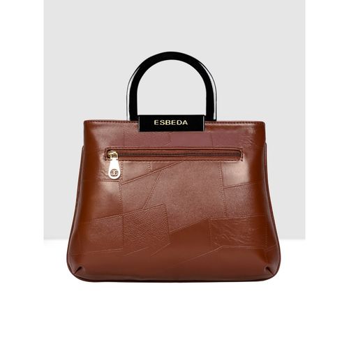Buy ESBEDA Tan Colour Embossed Top Handle Handbag for Women Online
