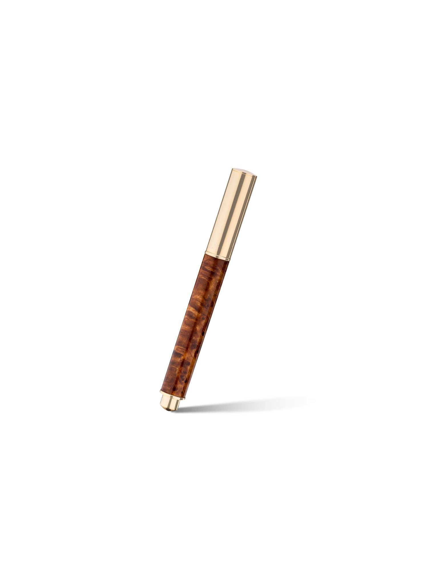 Vanderbilt New York Brown & Gold Wood Finish Shelborne Rollerball Pen